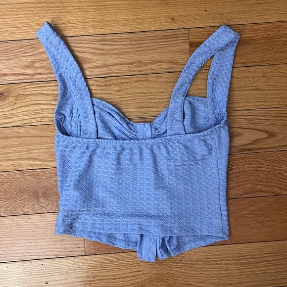 Light blue mini skirt and corset top set - Picture 7 of 10